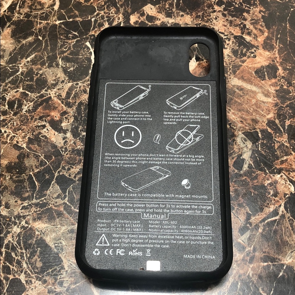 Ultra Slim Data Sync Battery Case iPhone X Portable Charging Case